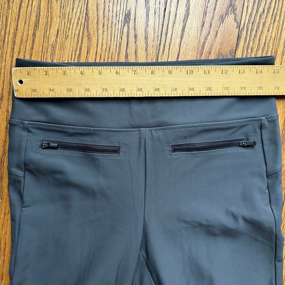 Athleta Stellar Pants Trousers Leggings Gray Green Crop Zip Pockets Size M - Picture 10 of 13